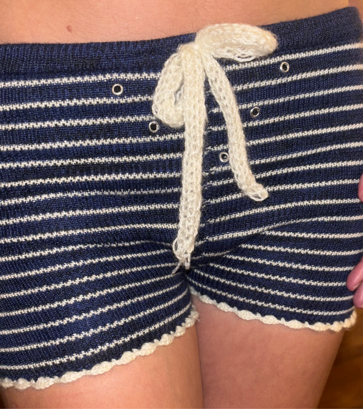 eyelet alpaca shorts