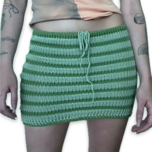 customizable striped mini skirt