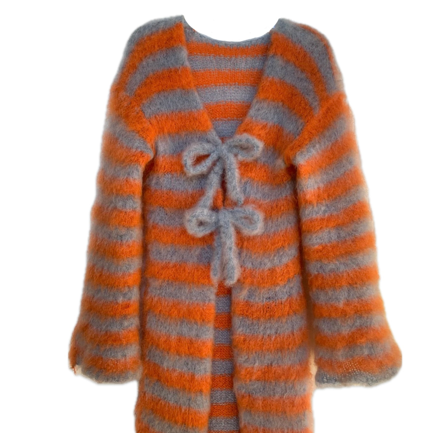 customizable mohair striped duster