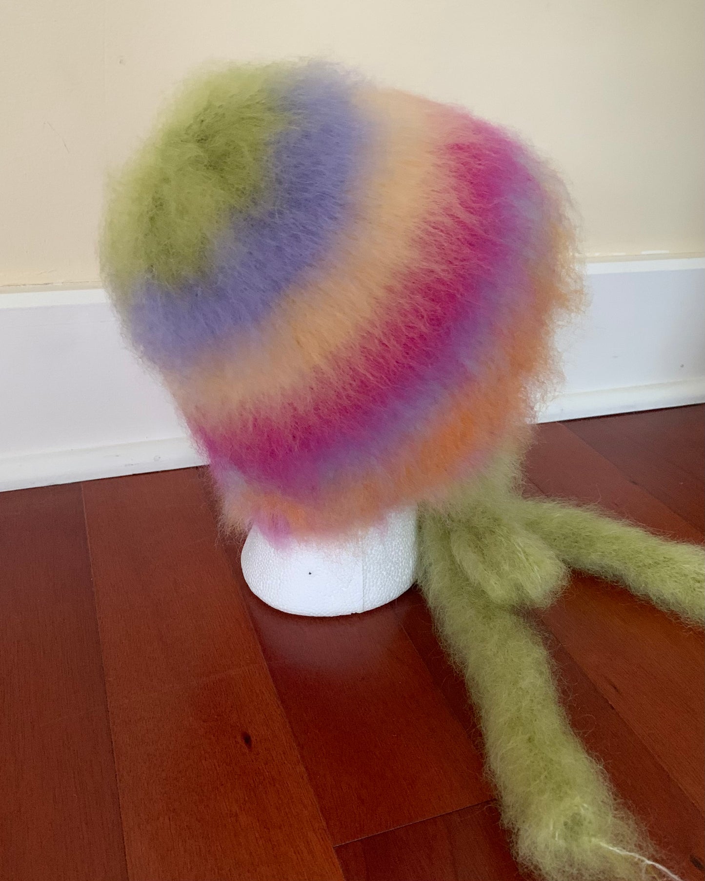 customizable mohair giant bow bonnet